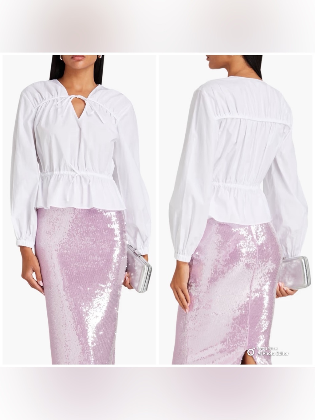 Derek Lam 10 Crosby Breanna Poplin Top White 2 Small Nwot Cotton Cottage Blouse